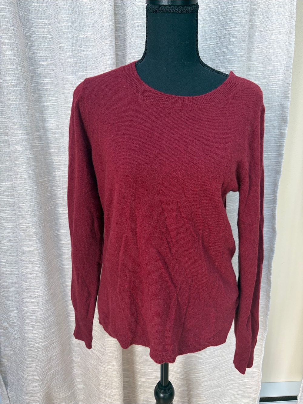 J. Crew Maroon Cashmere Crewneck Sweater